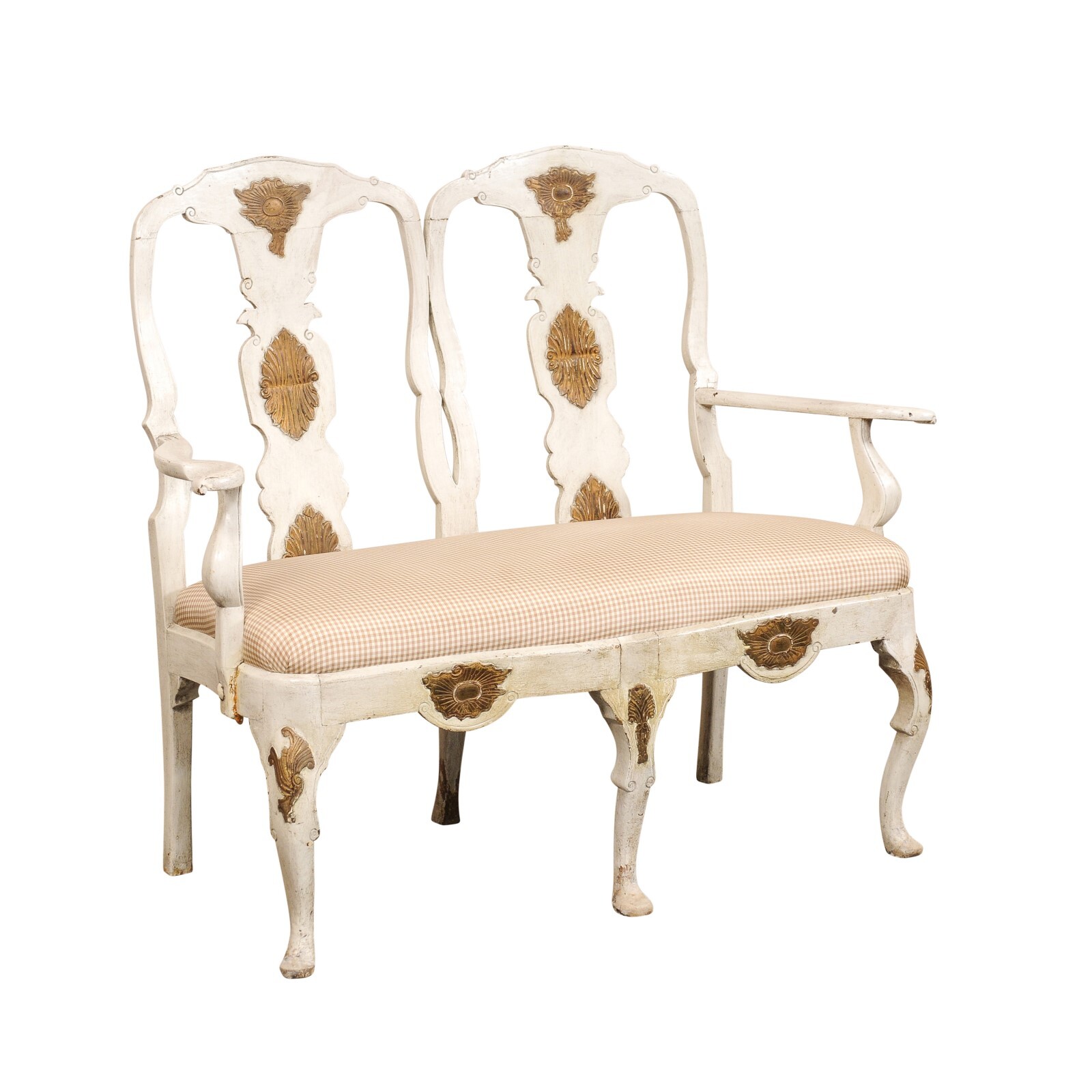 18th C. Swedish Rococo 2-Chair Back Settee | 305 | A. Tyner Antiques